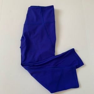 Zella Blue Mesh Cropped Leggings Size Large